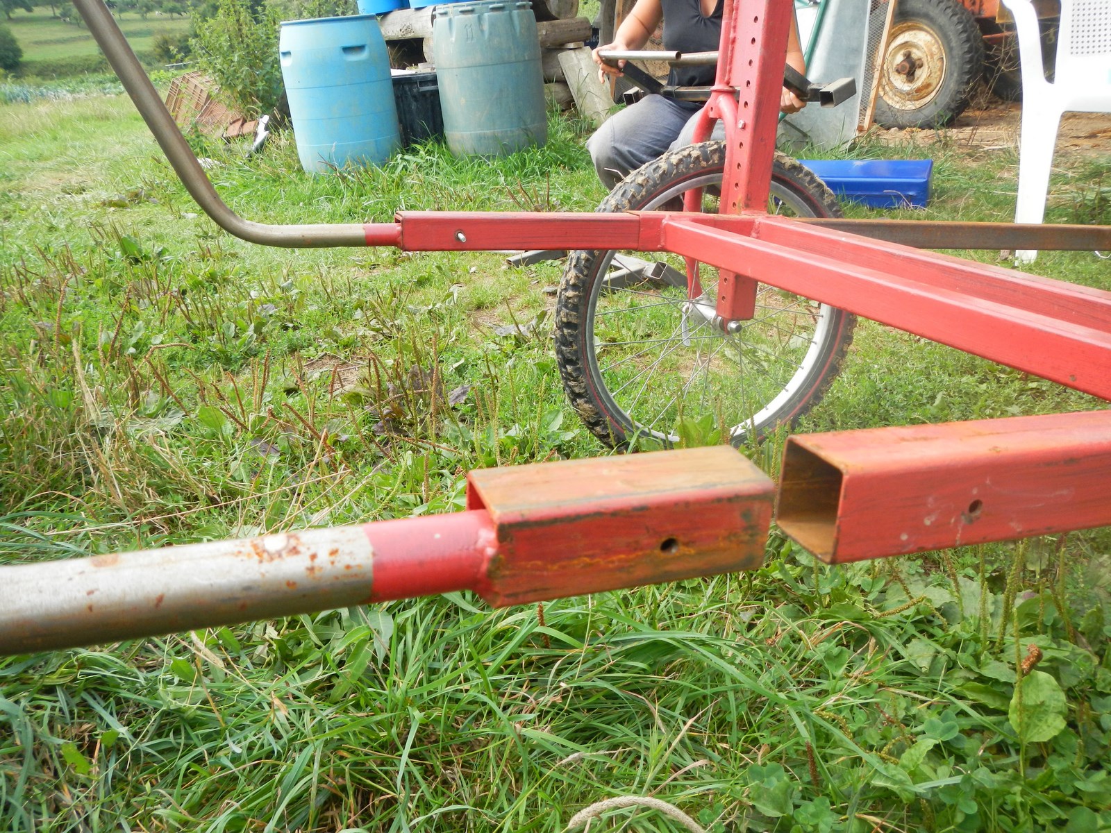 Détail de l'emmanchement des tubes cintrés