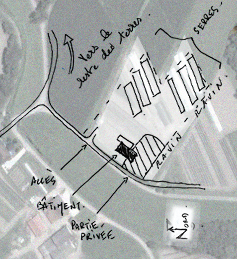 Plan de situation : rapport ferme / terres