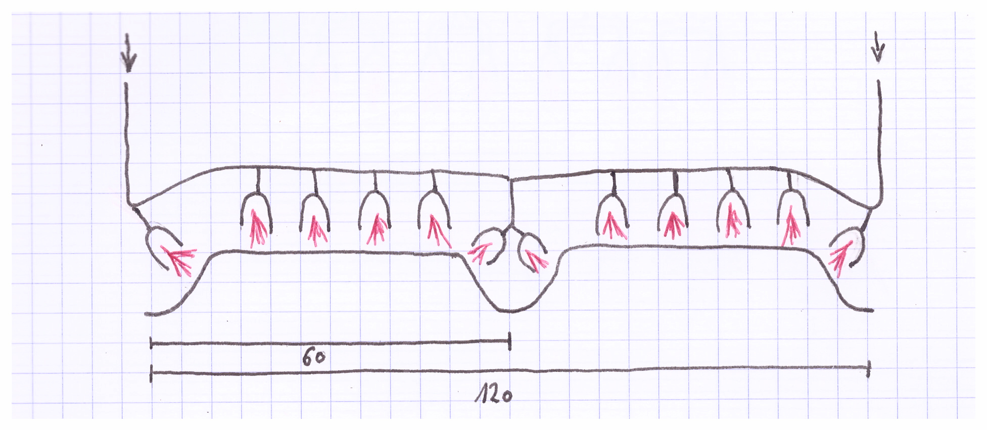 Adaptation du desherbeur envisagée pour un passage sur 2 butes de 60 cm