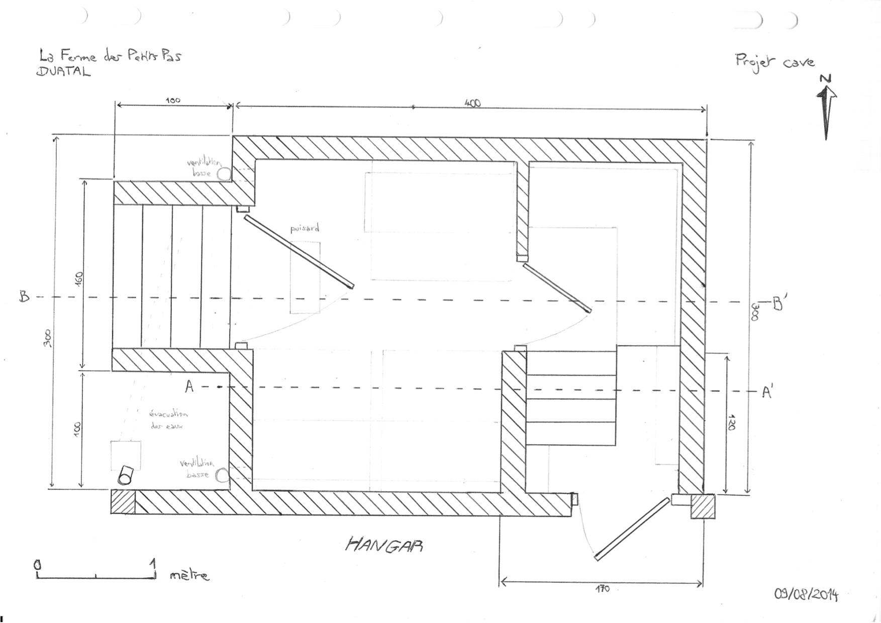 Plan initial. Quelques modifications ont été apportées en cours de chantier.