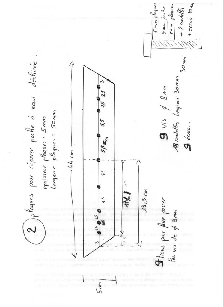 plans papier de la pièce à réparer